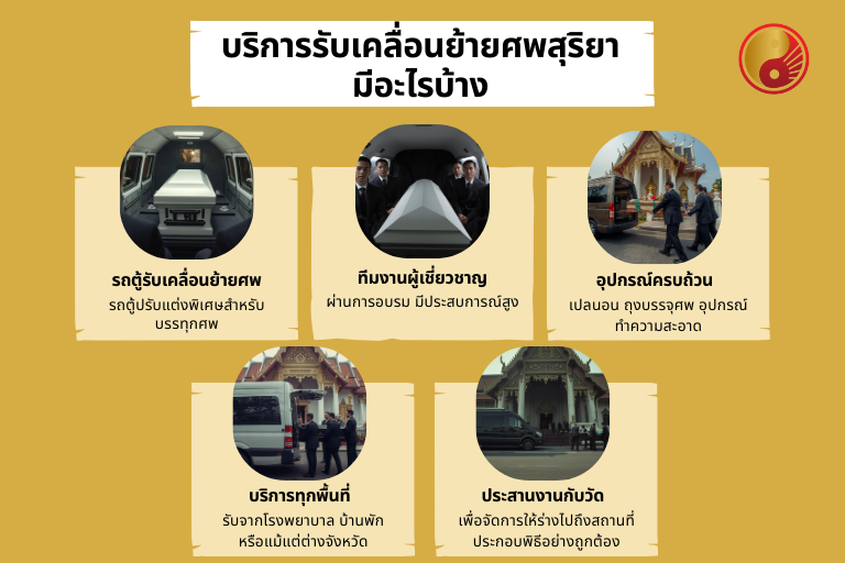 บริการรับเคลื่อนย้ายศพสุริยามีอะไรบ้าง