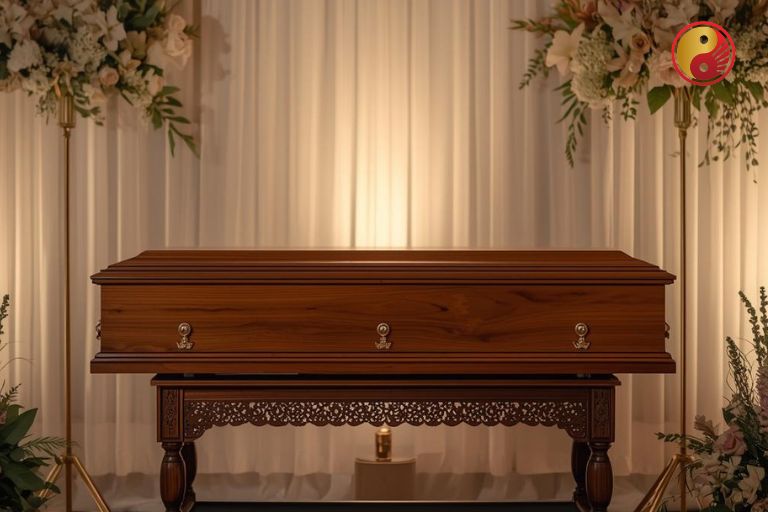 หีบศพไม้สักแบบเรียบ