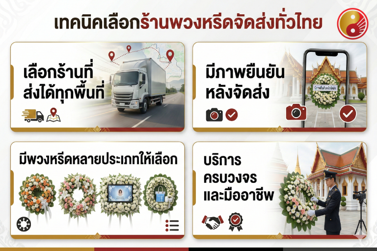 เทคนิคเลือกร้านพวงหลีดจัดส่งทั่วไทย