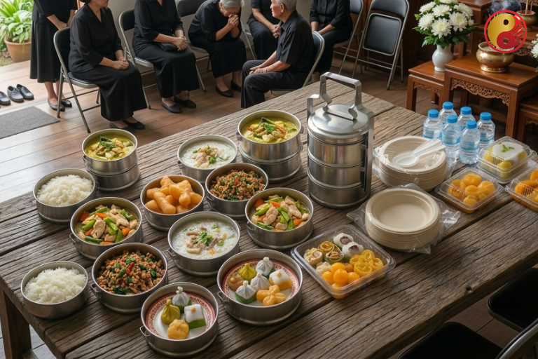 การวางแผนดูแลแขกและเตรียมอาหารสำหรับงานศพที่บ้าน?
