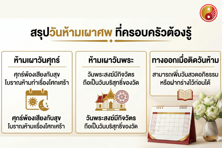สรุปวันห้ามเผาศพที่ครอบครัวต้องรู้