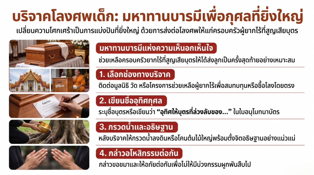 ขั้นตอนการบริจาคโลงศพและอุทิศบุญอย่างถูกต้อง