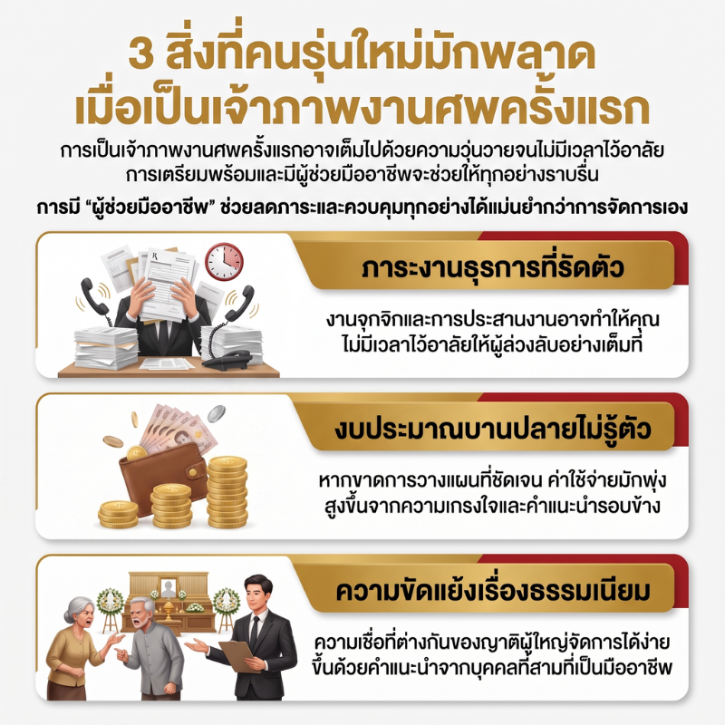 สิ่งที่คนรุ่นใหม่มักพลาดเมื่อต้องเป็นเจ้าภาพงานศพครั้งแรก