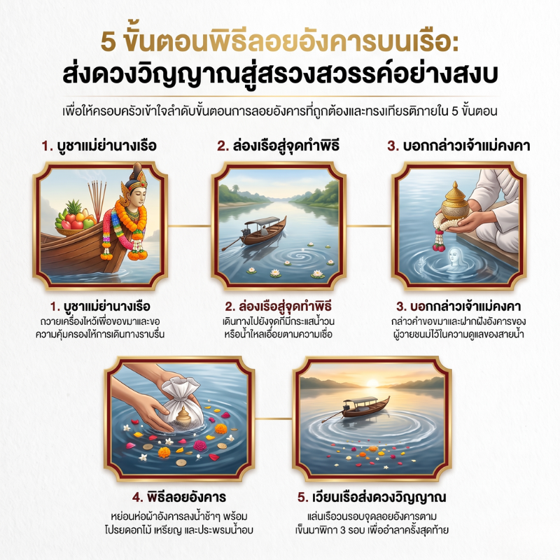 5 ขั้นตอนพิธีลอยอังคารบนเรือ